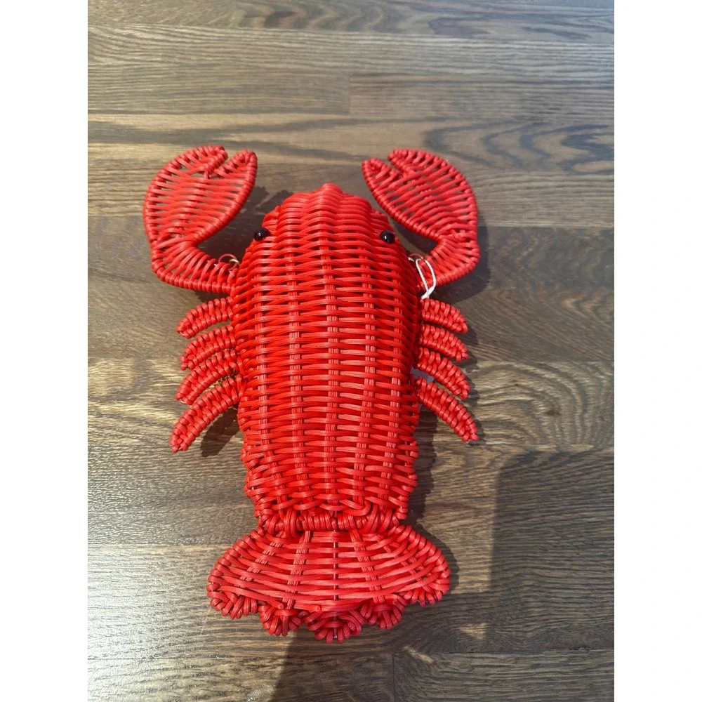 Tommy Bahama Red Wicker Lobster Crossbody Bag Novelty Nautical Purse NEW